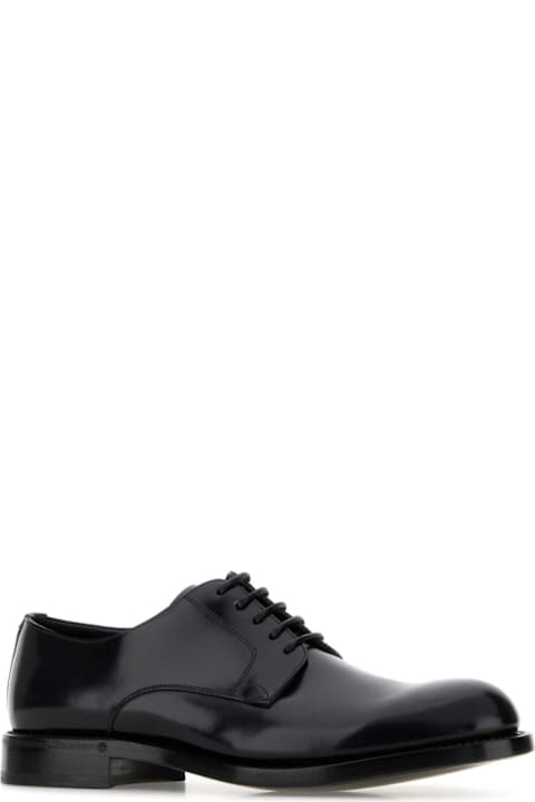 Dolce & Gabbana Black Leather Lace-up Shoes
