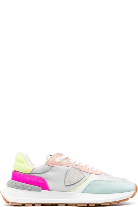 Philippe Model Women Philippe Model Running Antibes Sneakers - Silver And Fluo