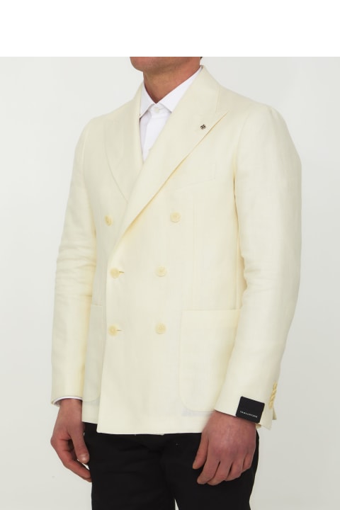 Tagliatore for Men Tagliatore Cream-colored Double-breasted Jacket