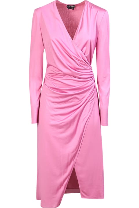 Homeware Tom Ford Wrap Silk Pink Dress