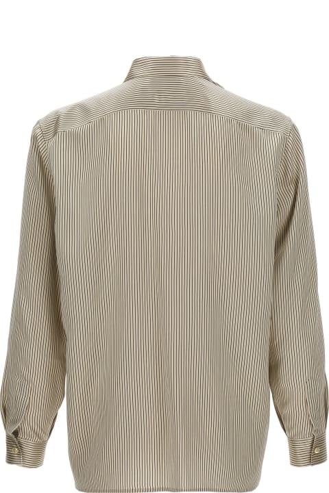メンズ Saint Laurentのシャツ Saint Laurent Striped Satin Shirt