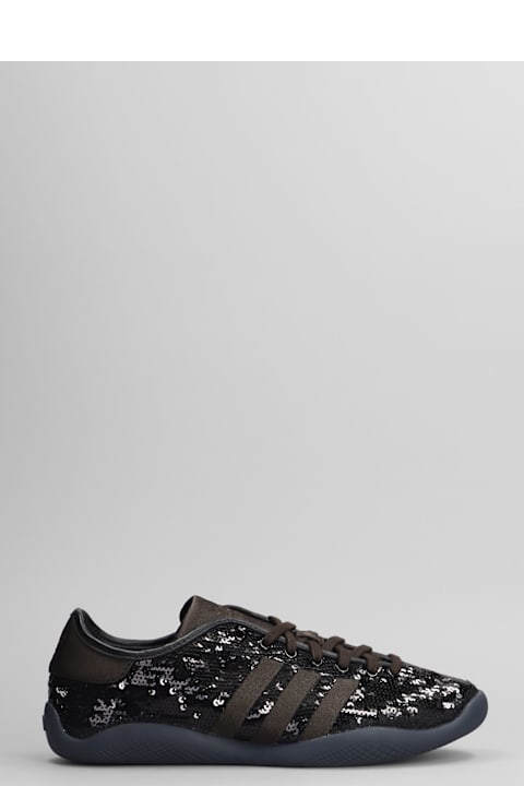 Adidas Originals by Wales Bonner for Men Adidas Originals by Wales Bonner Lo Pro Sequin Sneakers In Black Fabric