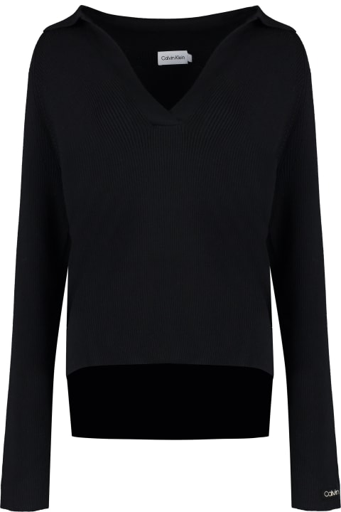 Calvin Klein Sweaters for Women Calvin Klein Ribbed Knit Top Sweater
