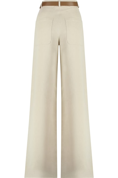 Pants & Shorts for Women Max Mara Studio Cobalto Cotton Drill Trousers