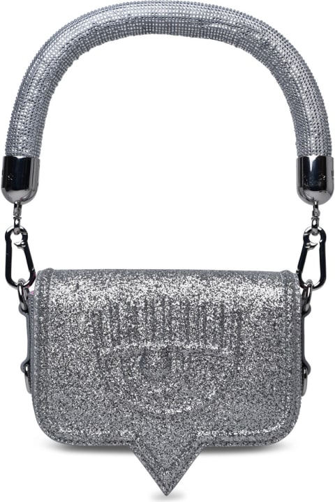 Shoulder Bags for Women Chiara Ferragni Small 'eyelike' Silver Polyester Bag