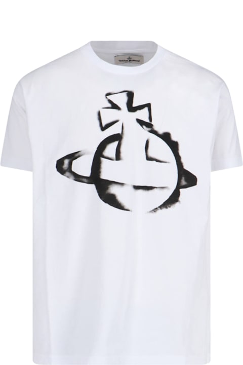 Vivienne Westwood لـ Kids Vivienne Westwood "stencil Orb" Logo T-shirt