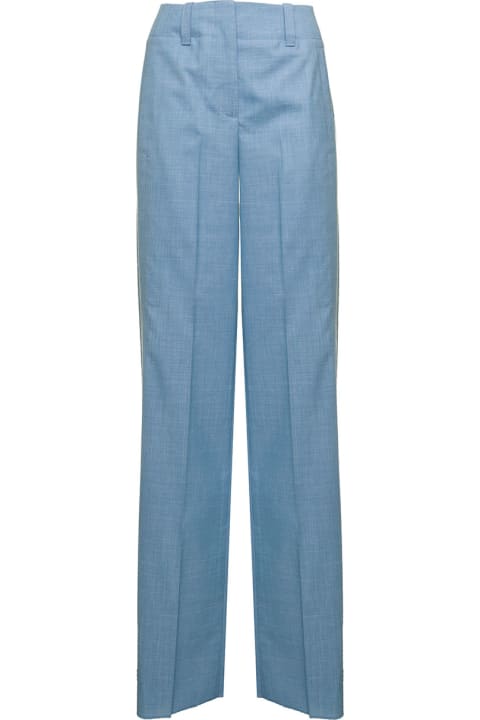 Seafarer Woman's Michelle Light Blue Palazzo Wool And Linen Trousers