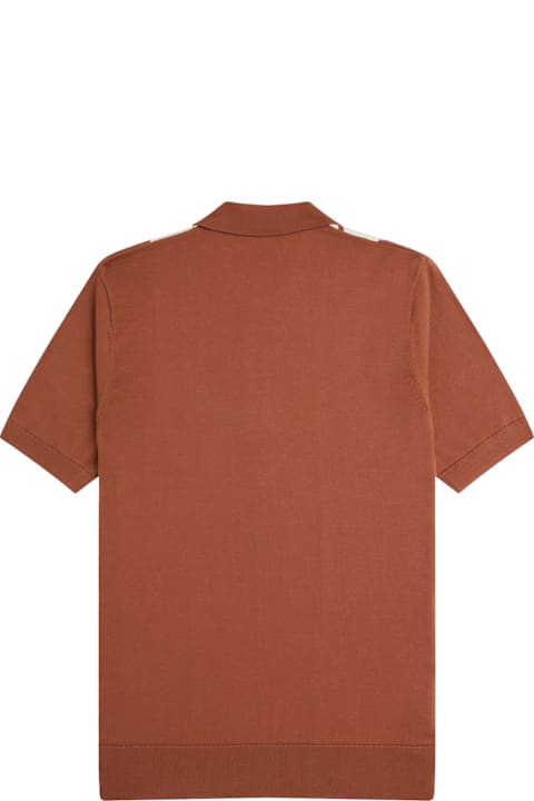 Fred Perry for Women Fred Perry Cotton Knit Polo Shirt With Striped Motif