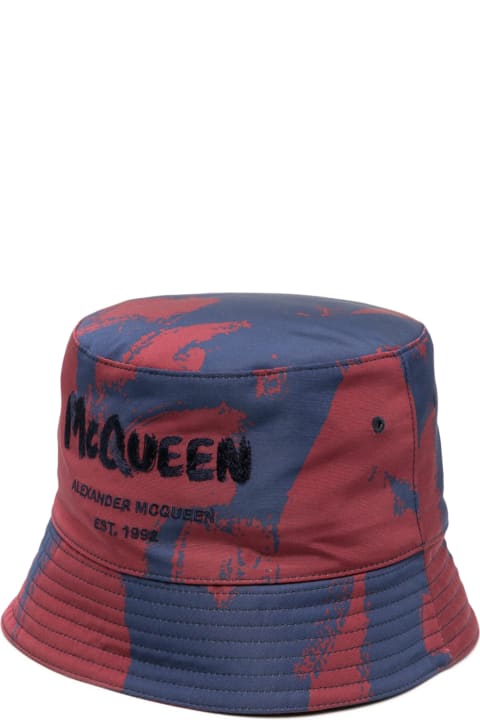 Hats for Men Alexander McQueen Hat Graffiti Ao Blp