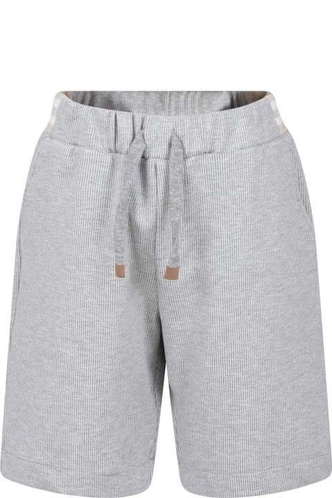 Eleventy Bottoms for Boys Eleventy Grey Shorts For Boy With Logo