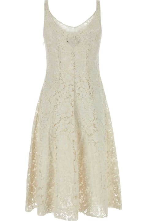 Dresses for Women Prada Ivory Lace Dress