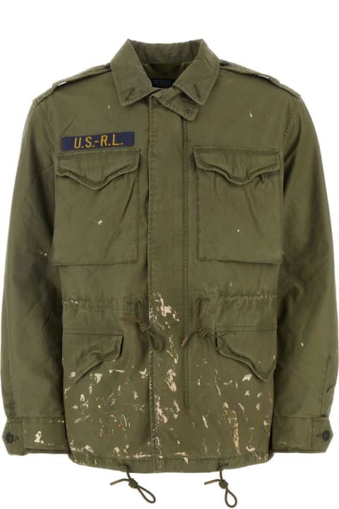 メンズ Polo Ralph Laurenのコート＆ジャケット Polo Ralph Lauren Army Green Cotton Jacket