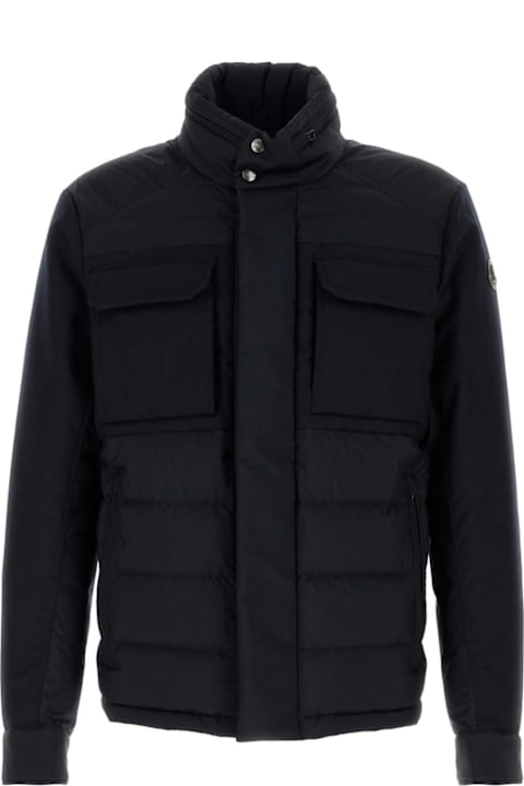 Clothing for Men Moncler Midnight Blue Nylon Vallanta Down Jacket