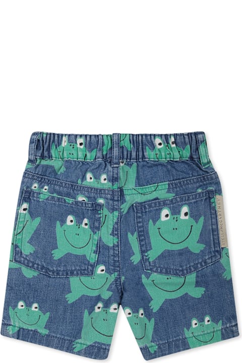 Stella McCartney Kids ملابس تحتية لـ رُضع بنات Stella McCartney Kids Blue Shorts For Baby Boy With Frogs