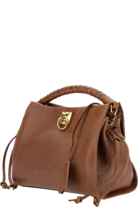 Mulberry Bags for Women Mulberry 'small Iris' Brown Handbag With Logo Detail In Hammered Leather Woman
