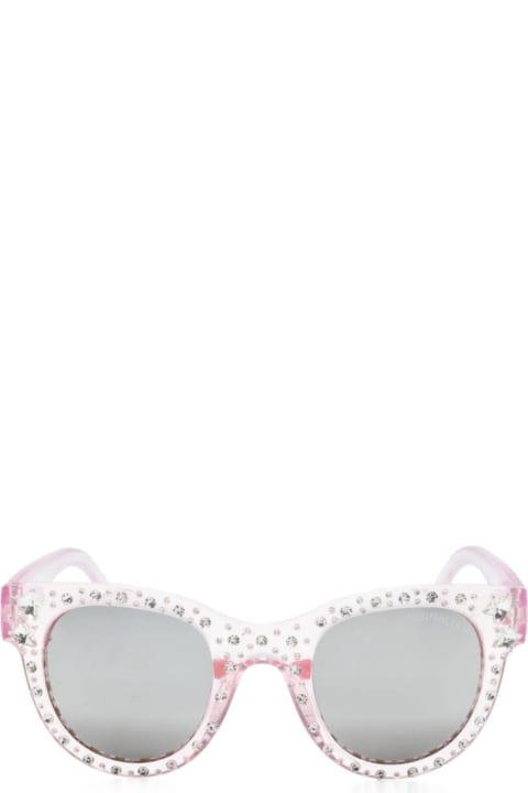 Accessories & Gifts for Girls Monnalisa Pink Sunglasses With Rhinestone And Glitters In Polyamide Girl