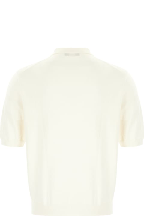 Zanone Clothing for Men Zanone Ivory Cotton Polo Shirt