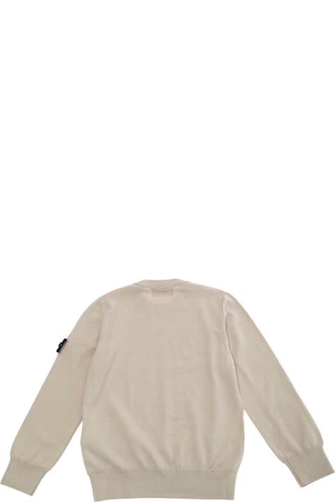 Homeware Stone Island Junior Beige T-shirt With Round Neck And Logo Patch On The Sleeve I Cotton Boy