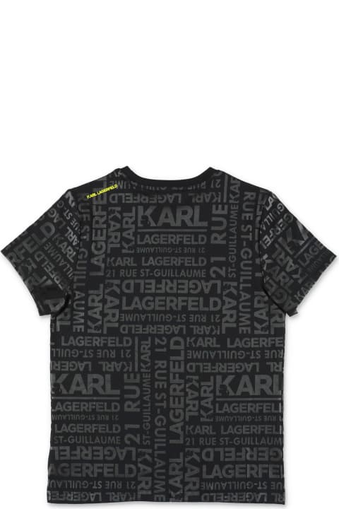 Karl Lagerfeld T-shirt Nera In Jersey Di Cotone