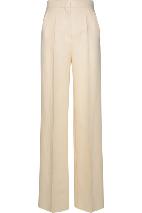 Max Mara Clothing for Women Max Mara 'hangar' Ivory Linen Pants