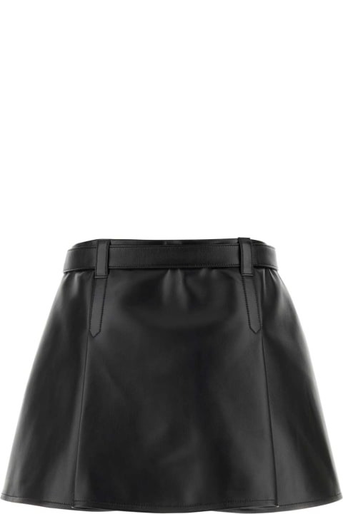 Fashion for Women Miu Miu Black Nappa Leather Mini Skirt