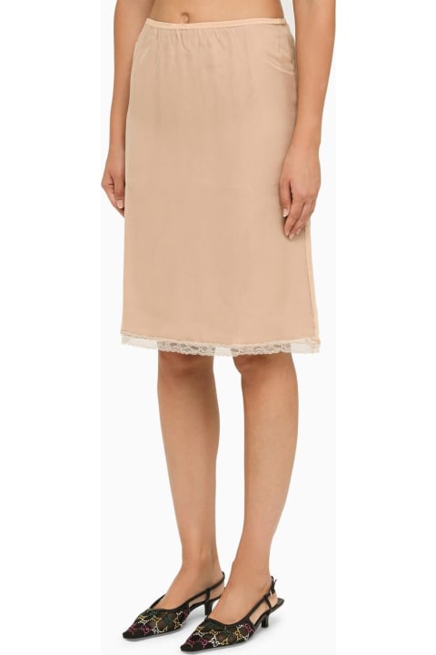 Gucci Sale for Women Gucci Nude Acetate Skirt With Lace