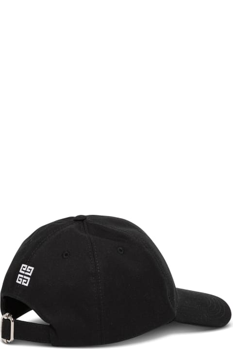 Hats for Men Givenchy Givenchy Man's Black Cotton Blend Hat With Logo