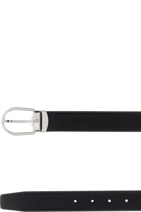 Montblanc for Kids Montblanc Black Leather Reversible Belt