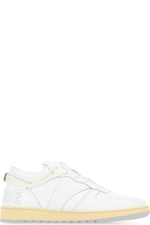 Rhude for Men Rhude White Leather Rhecess Sneakers