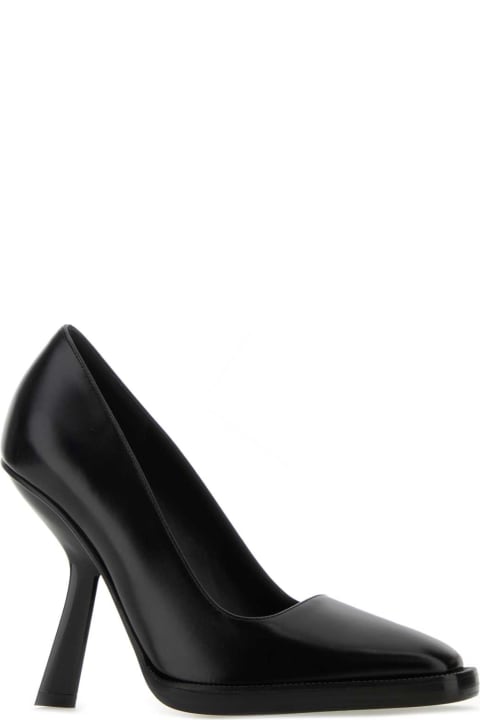 High-Heeled Shoes for Women Ferragamo Black Leather Anser X5 Pumps