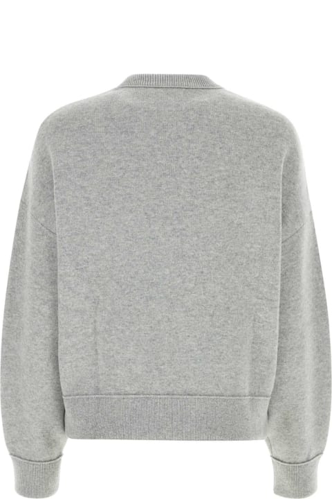 ウィメンズ新着アイテム Bottega Veneta Melange Grey Cashmere Blend Sweater
