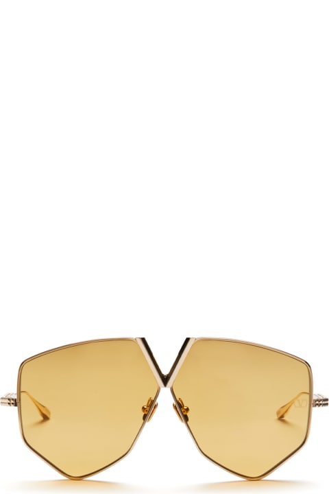メンズ新着アイテム Valentino Eyewear Hexagon - Light Gold Sunglasses