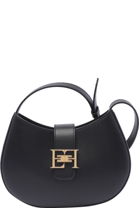 Elisabetta Franchi Totes for Women Elisabetta Franchi Logo Plaque Medium Hobo Bag