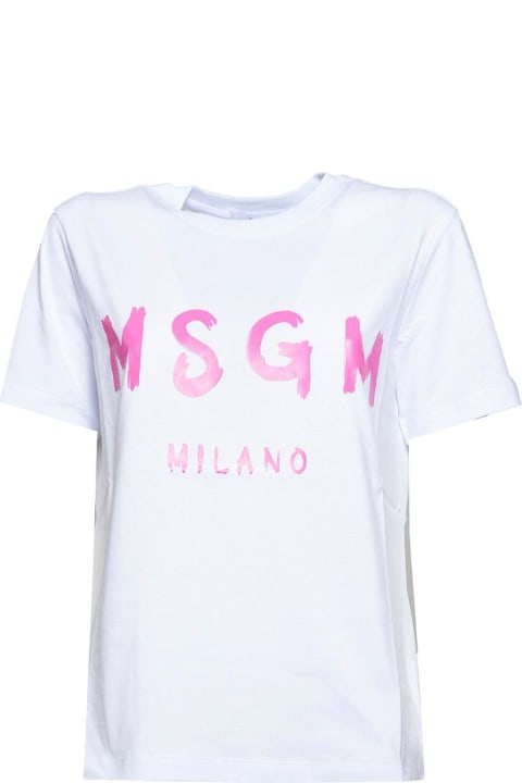 MSGM for Women MSGM Logo-printed Crewneck T-shirt