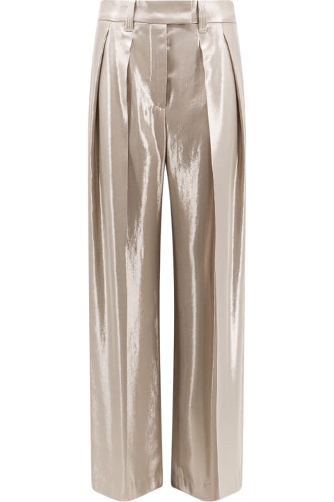 Brunello Cucinelli Clothing for Women Brunello Cucinelli Laminated-effect Belt-looped Trousers