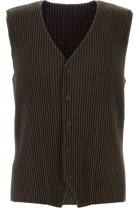 Homme Plissé Issey Miyake for Men Homme Plissé Issey Miyake Brown Polyester Vest