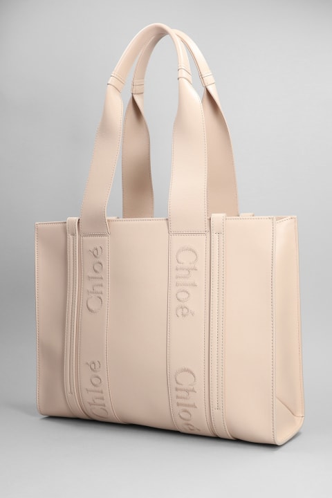 Bags for Women Chloé Woody Medium Leather Tote Bag