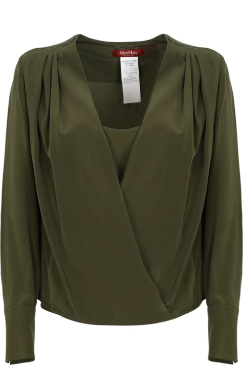 ウィメンズ トップス Max Mara Studio 'barbara' Crepe De Chine Blouse