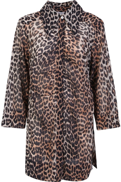 Fashion for Women Ganni Leopard Print Shirt
