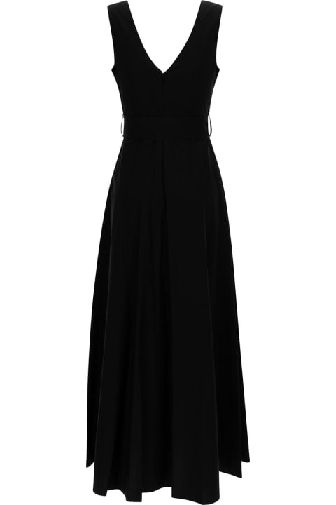 Parosh for Women Parosh Long Black Dress With Knot Detail In Cotton Woman