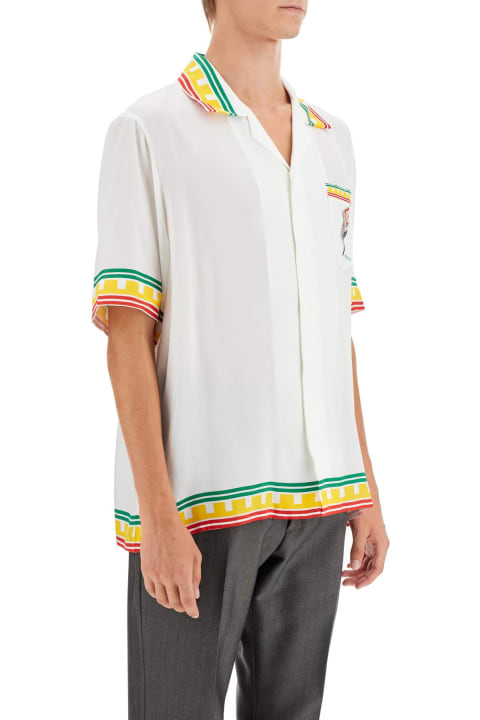 Casablanca قمصان لـ القسم الرجالي Casablanca Silk Leaning Column Shirt