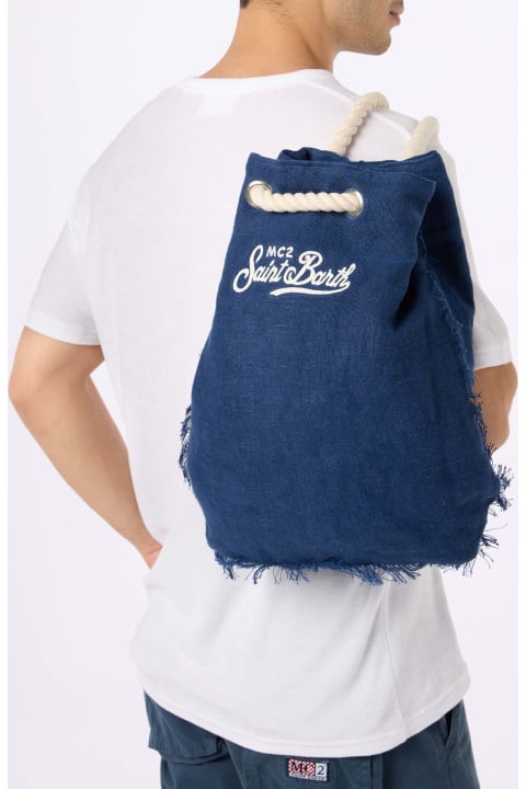 Homeware MC2 Saint Barth Blue Boat Linen Backpack