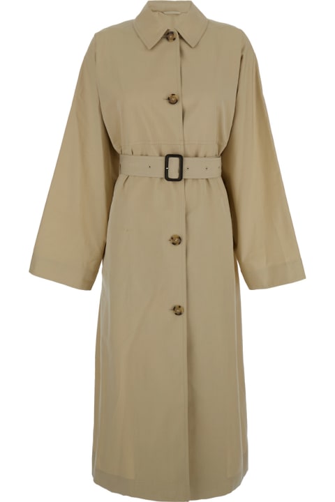Clothing for Women Totême Beige Trench Coat With Matching Belt In Cotton Blend Woman