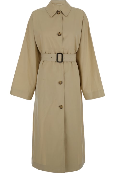 Totême for Women Totême Beige Trench Coat With Matching Belt In Cotton Blend Woman