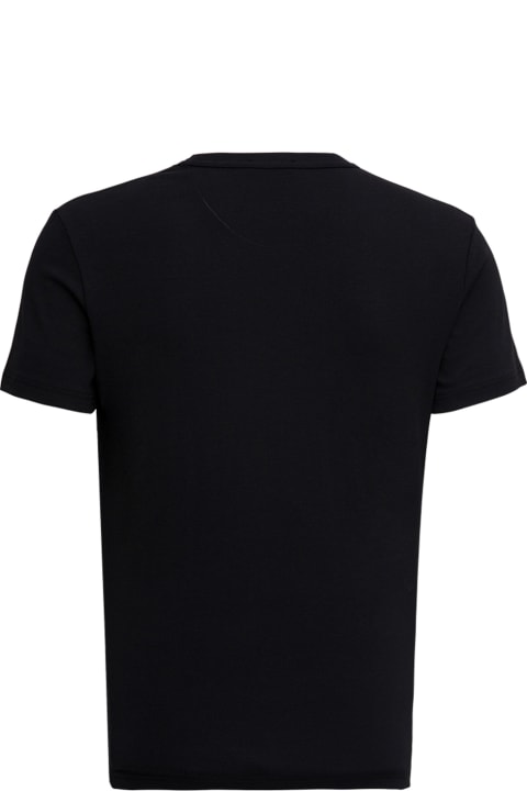 Tom Ford Man's Black Stretch Cotton V-neck Tshirt