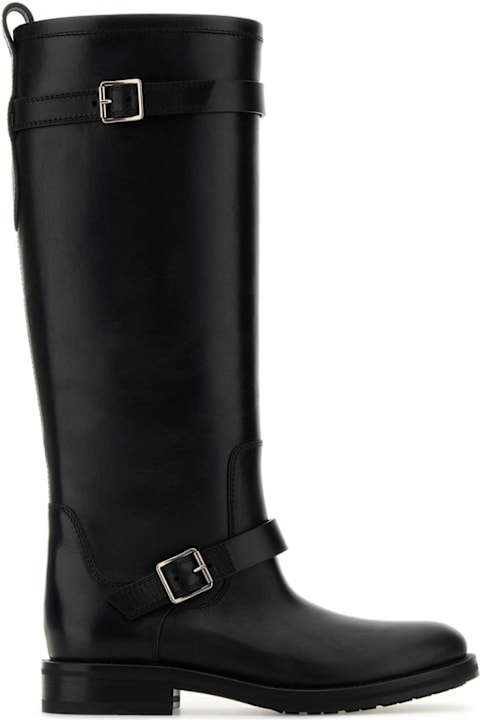 New Season Shoes for Women Saint Laurent Black Leather River Boots