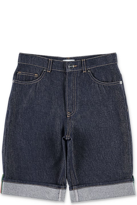 Homeware Gucci Gucci Denim Shorts For Boys With Web Detail