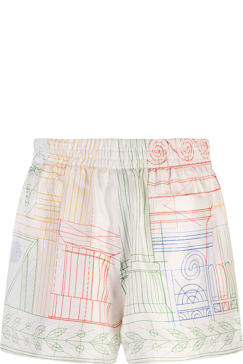 Casablanca سراويل طويلة وقصيرة لـ السيدات Casablanca Tennis Play In Progress Silk Shorts