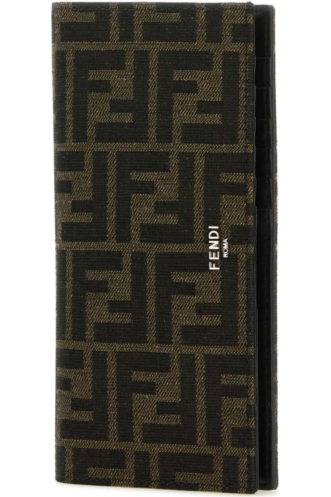 Fendi Accessories for Men Fendi Embroidered Fabric Card Holder
