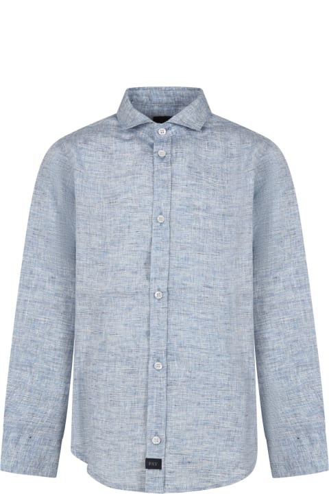 Fay Shirts for Boys Fay Light Blue Shirt For Boy With Logo